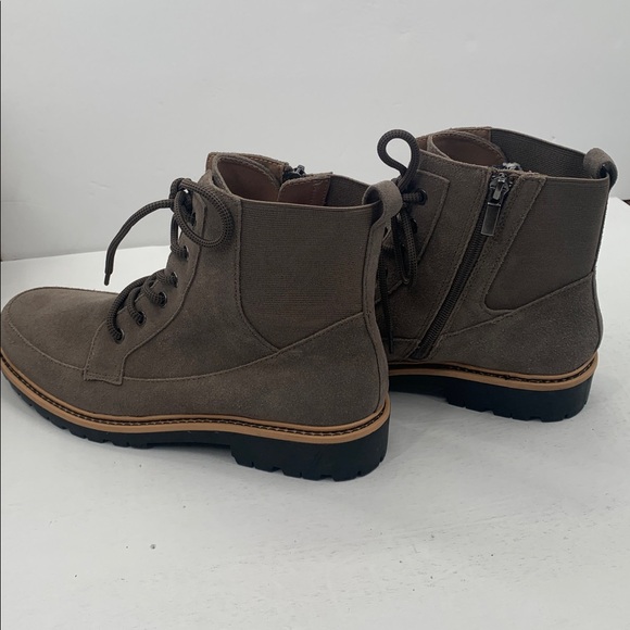 Crown Vintage Beige Leather Ankle Boots Size 10 - Picture 3 of 10